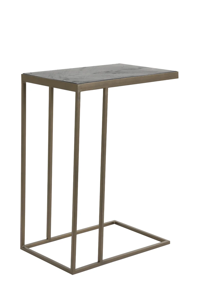 Side table 45x30x62 cm CHISA mango wood black-ant bronze