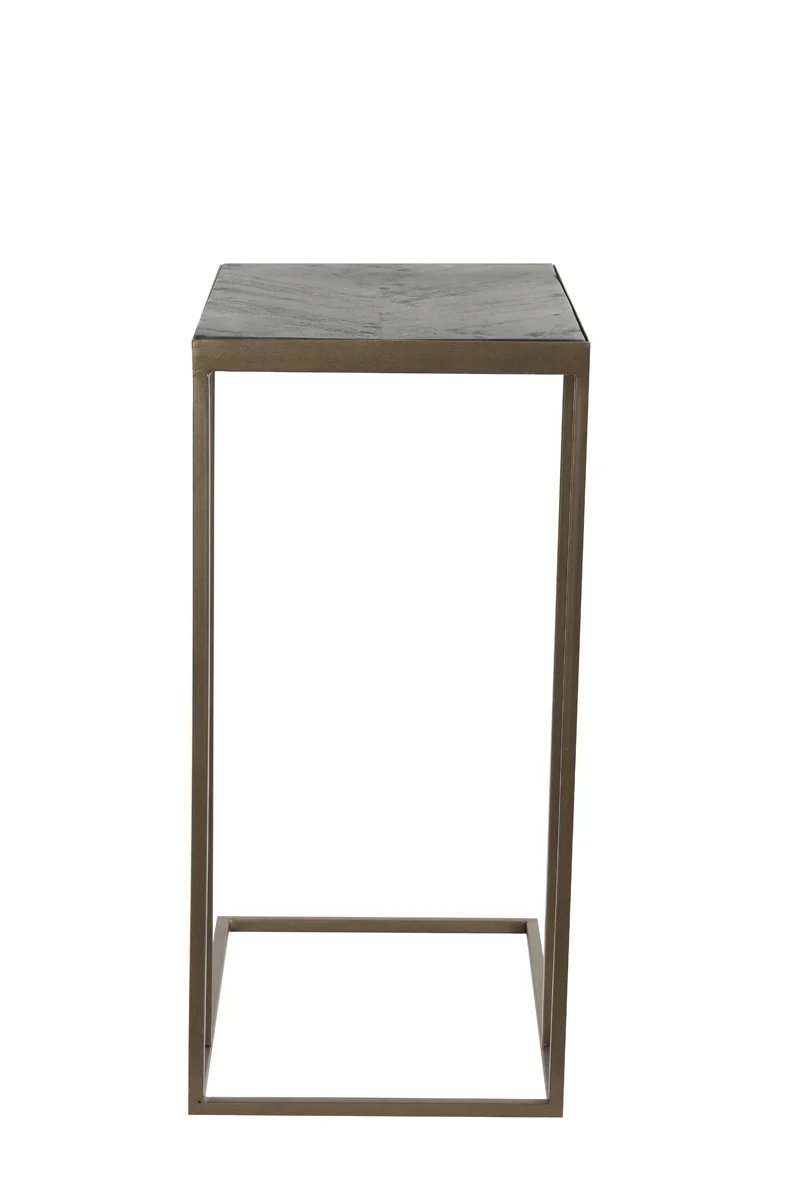 Side table 45x30x62 cm CHISA mango wood black-ant bronze