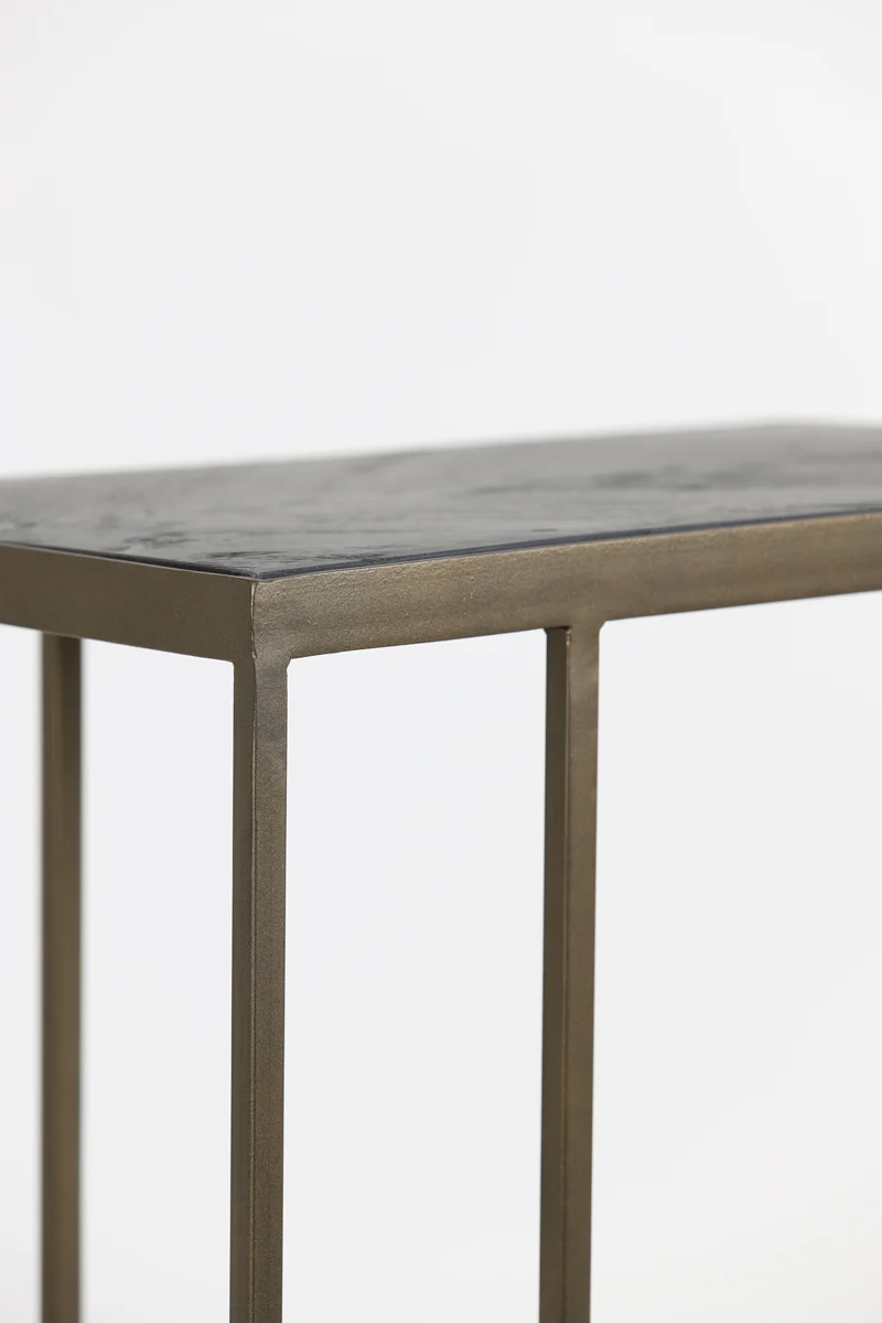 Side table 45x30x62 cm CHISA mango wood black-ant bronze
