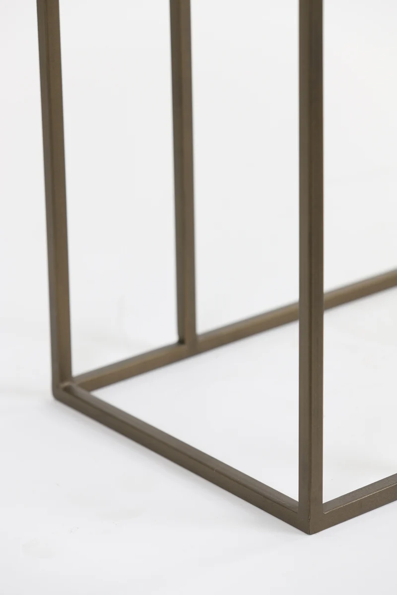 Side table 45x30x62 cm CHISA mango wood black-ant bronze