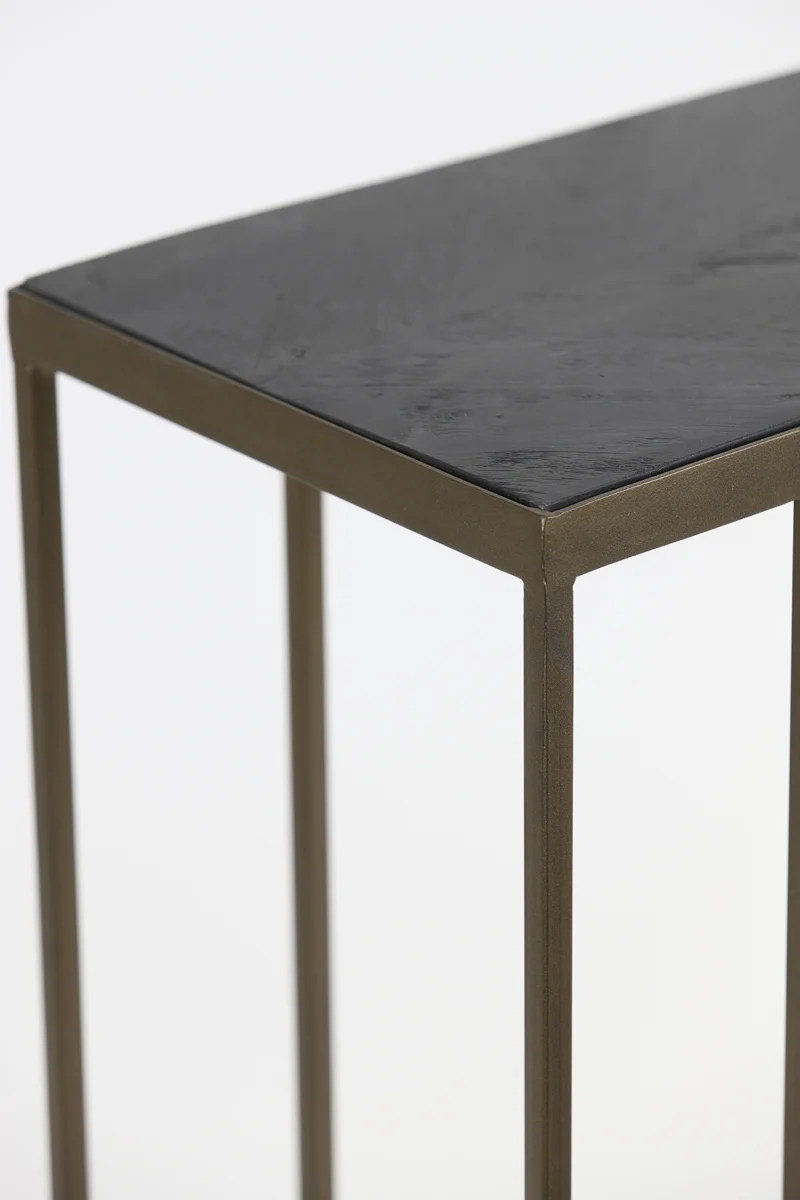 Side table 45x30x62 cm CHISA mango wood black-ant bronze