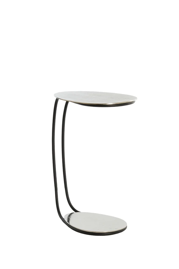 Side table 43x27x53 cm MARSH raw nickel+black