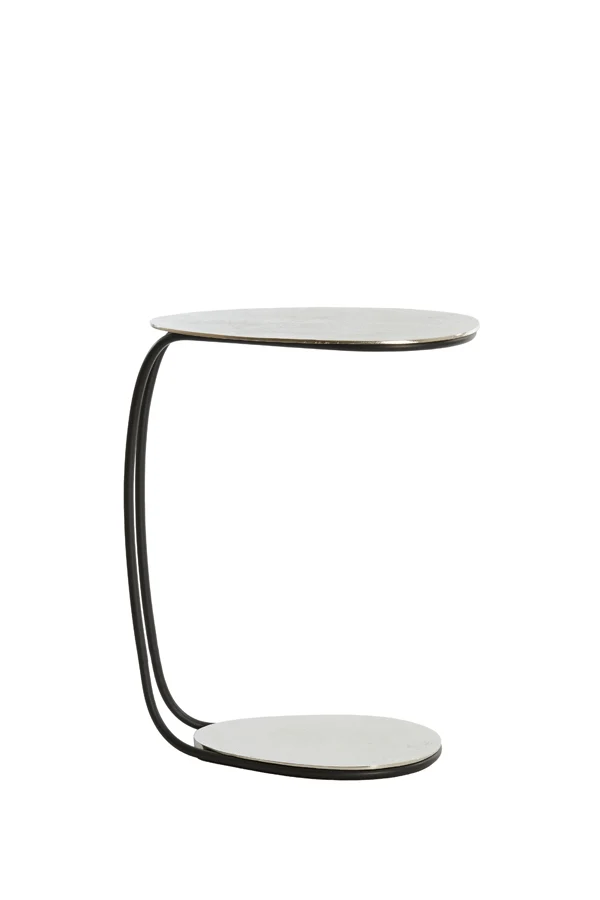Side table 43x27x53 cm MARSH raw nickel+black