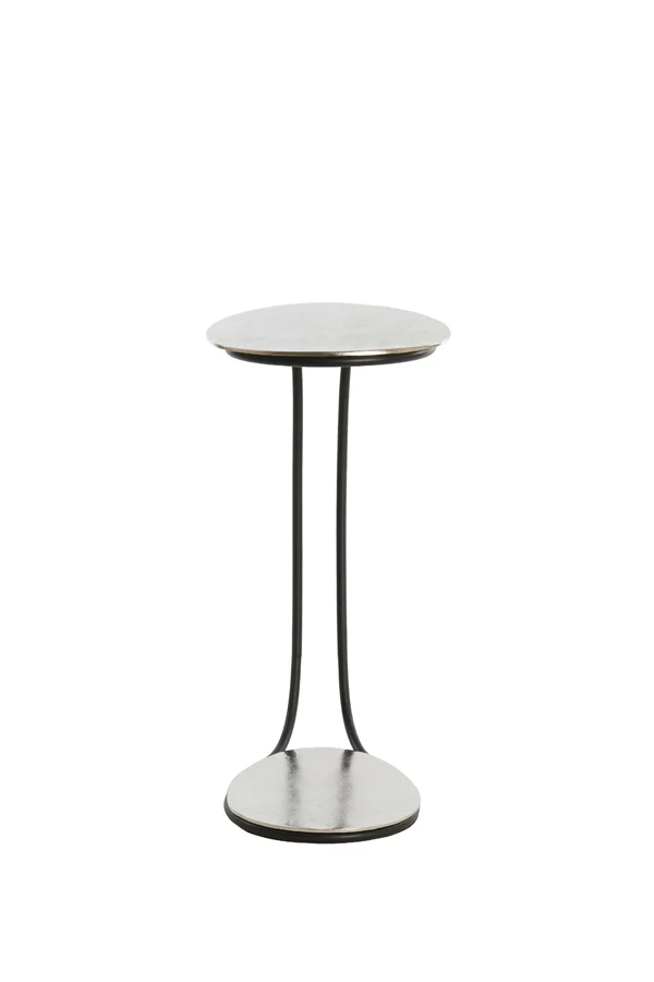 Side table 43x27x53 cm MARSH raw nickel+black