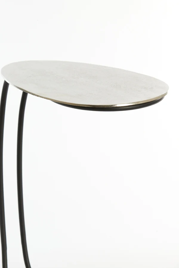 Side table 43x27x53 cm MARSH raw nickel+black