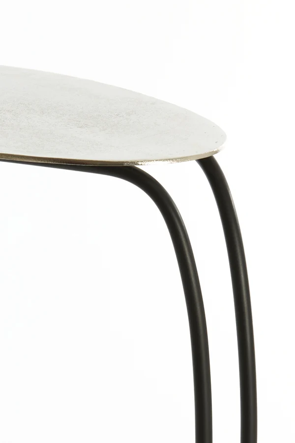 Side table 43x27x53 cm MARSH raw nickel+black