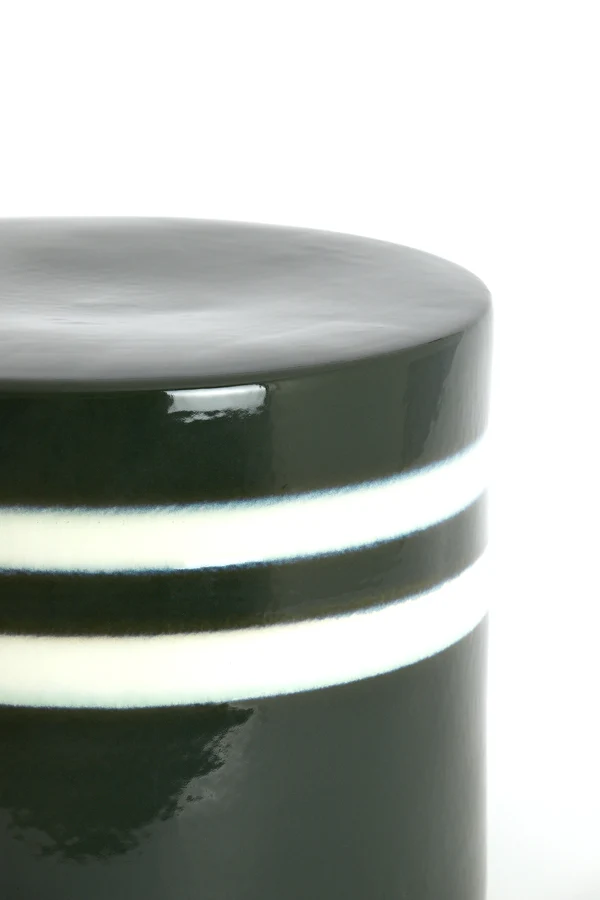 Side table 42x34 cm MOOCA ceramics dark green-white