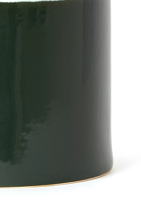 Side table 42x34 cm MOOCA ceramics dark green-white