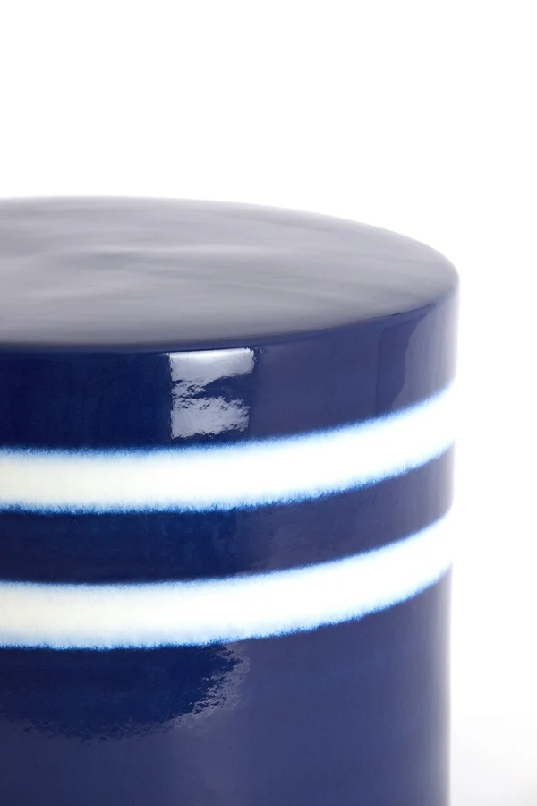 Side table 42x34 cm MOOCA ceramics dark blue-white