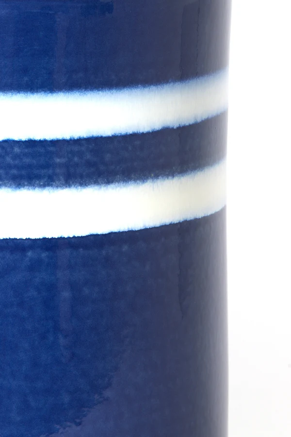 Side table 42x34 cm MOOCA ceramics dark blue-white