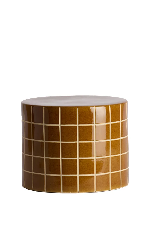 Side table 42x34 cm MAUCHO ceramics cognac+cream