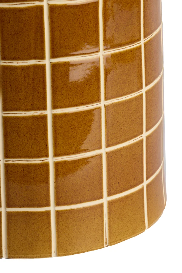 Side table 42x34 cm MAUCHO ceramics cognac+cream