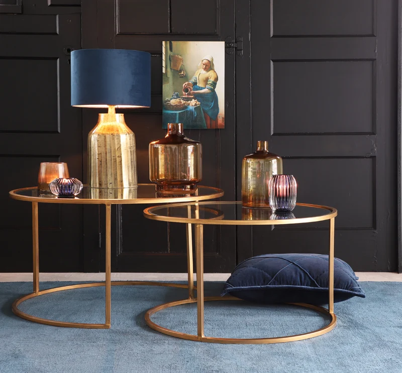 Shade cylinder 35-35-30 cm VELOURS petrol blue