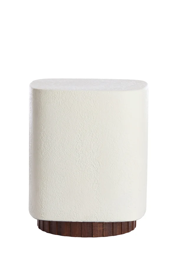 Side table 37x34x45 cm SEDDON cream+wood brown