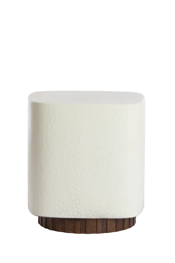 Side table 37x34x40 cm SEDDON cream+wood brown