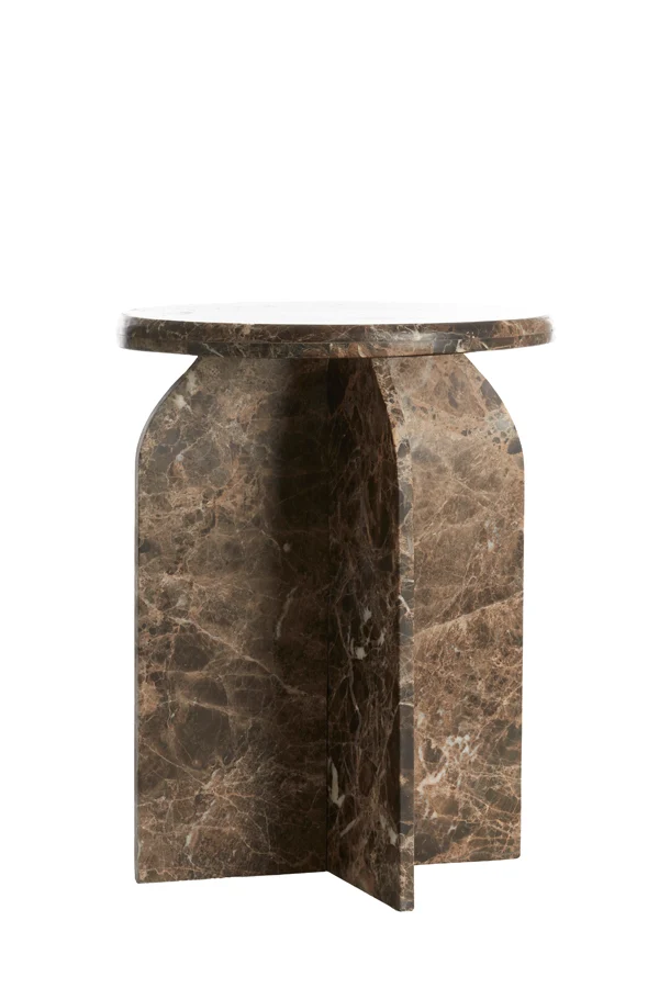 Side table 41x56 cm OTINIA marble dark brown
