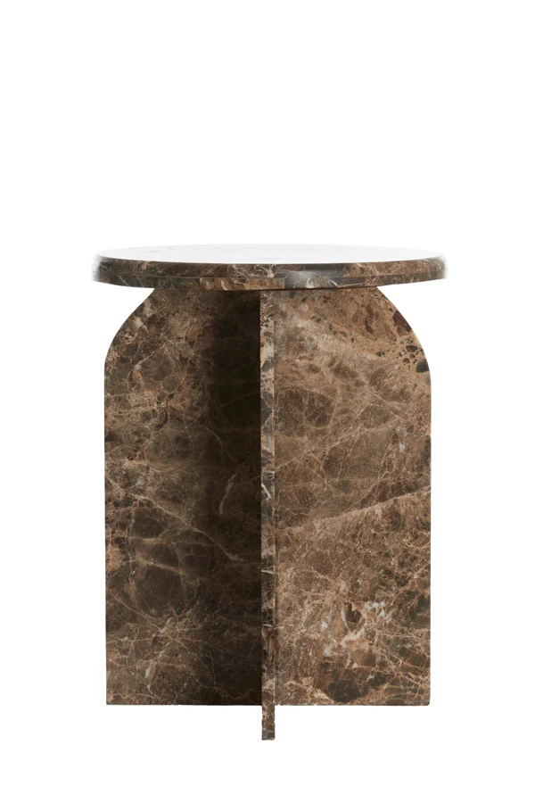 Side table 41x56 cm OTINIA marble dark brown
