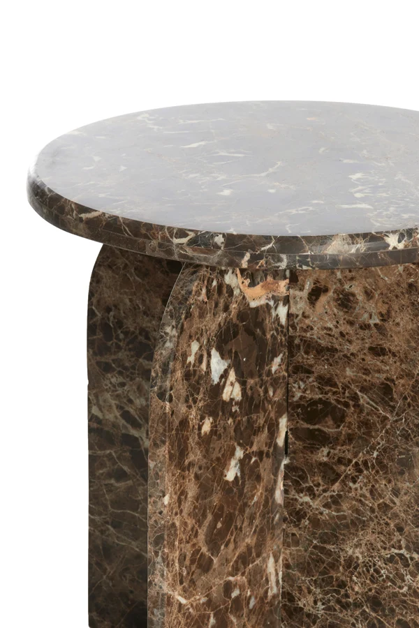 Side table 41x56 cm OTINIA marble dark brown