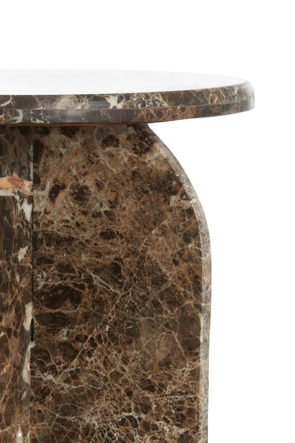 Side table 41x56 cm OTINIA marble dark brown