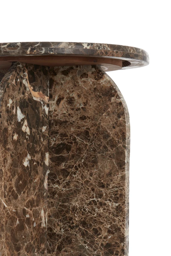 Side table 41x56 cm OTINIA marble dark brown