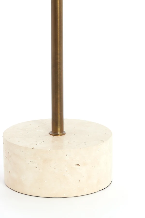 Side table 41x53 cm CIVITA travertine sand+dark brwn-bronze