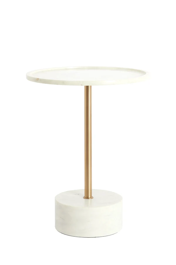 Side table 41x53 cm CIVITA marble white+antique bronze