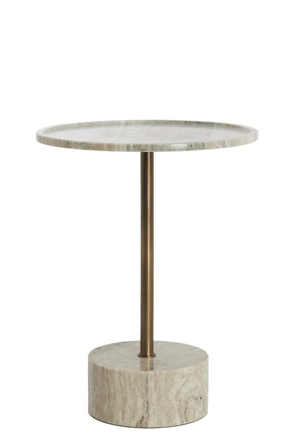 Side table 41x53 cm CIVITA marble sand-grey+drk bronz-bronz