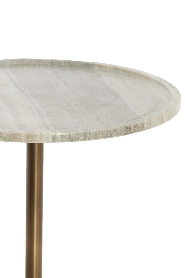 Side table 41x53 cm CIVITA marble sand-grey+drk bronz-bronz