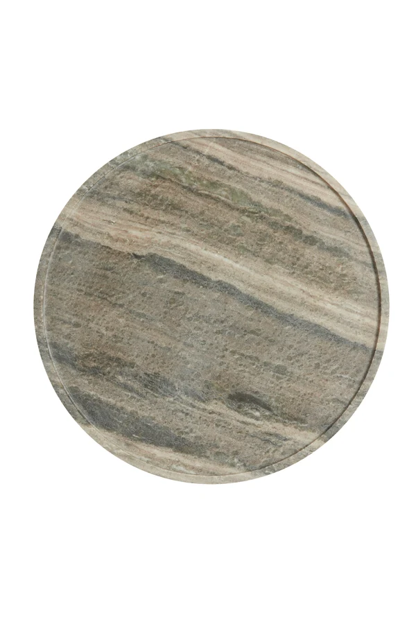 Side table 41x53 cm CIVITA marble sand-grey+drk bronz-bronz