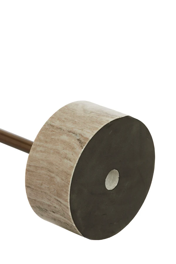 Side table 41x53 cm CIVITA marble sand-grey+drk bronz-bronz