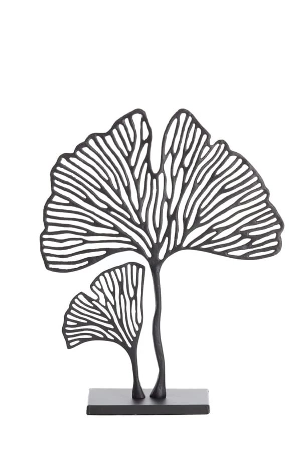 Ornament on base 36x10x48 cm LEAF matt black