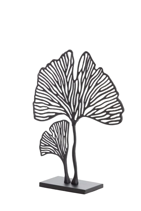 Ornament on base 36x10x48 cm LEAF matt black