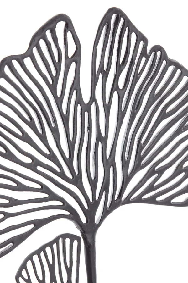 Ornament on base 36x10x48 cm LEAF matt black