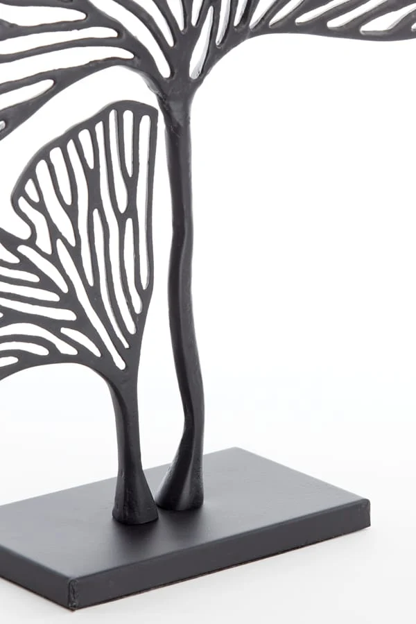 Ornament on base 36x10x48 cm LEAF matt black