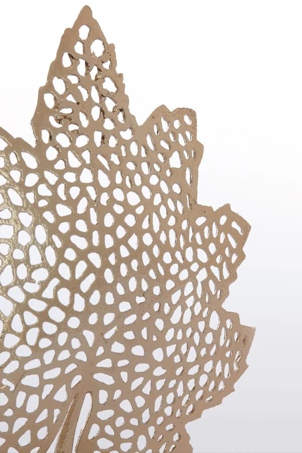 Ornament on base 36x10x41 cm LEAF gold+marble white