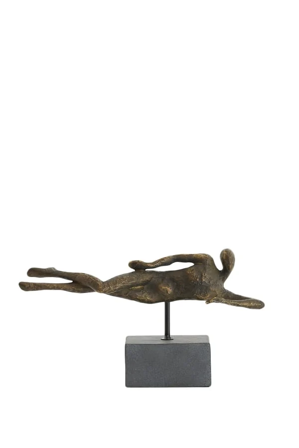 Ornament on base 35x8x19 cm PETE antique bronze+matt black