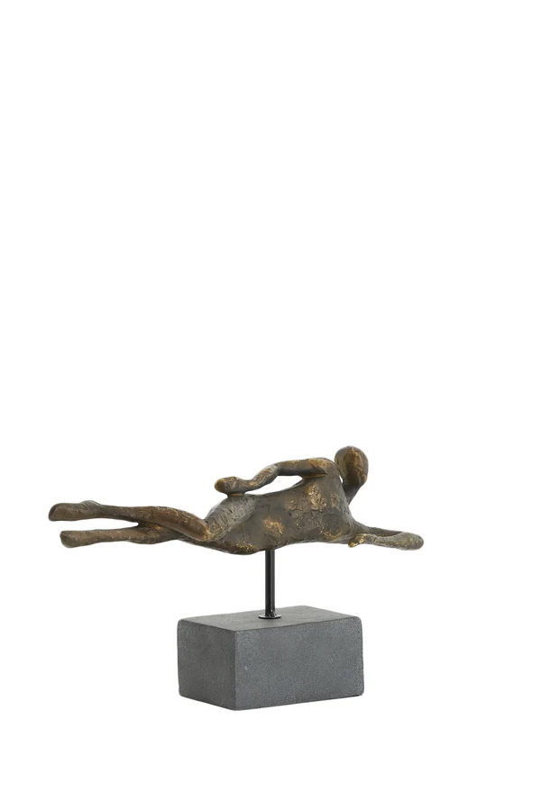 Ornament on base 35x8x19 cm PETE antique bronze+matt black