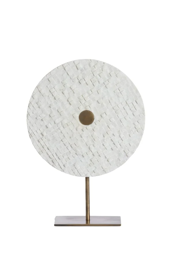Ornament on base 35x12x50 cm YVO marble white+antique bronze