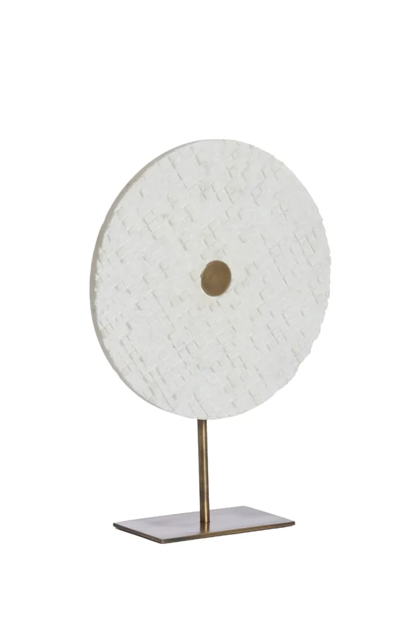 Ornament on base 35x12x50 cm YVO marble white+antique bronze
