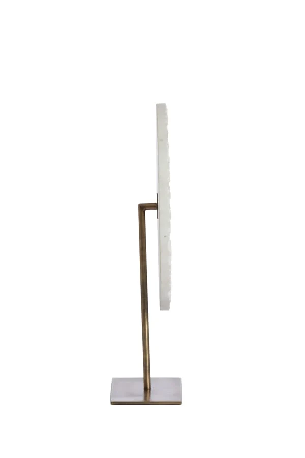 Ornament on base 35x12x50 cm YVO marble white+antique bronze