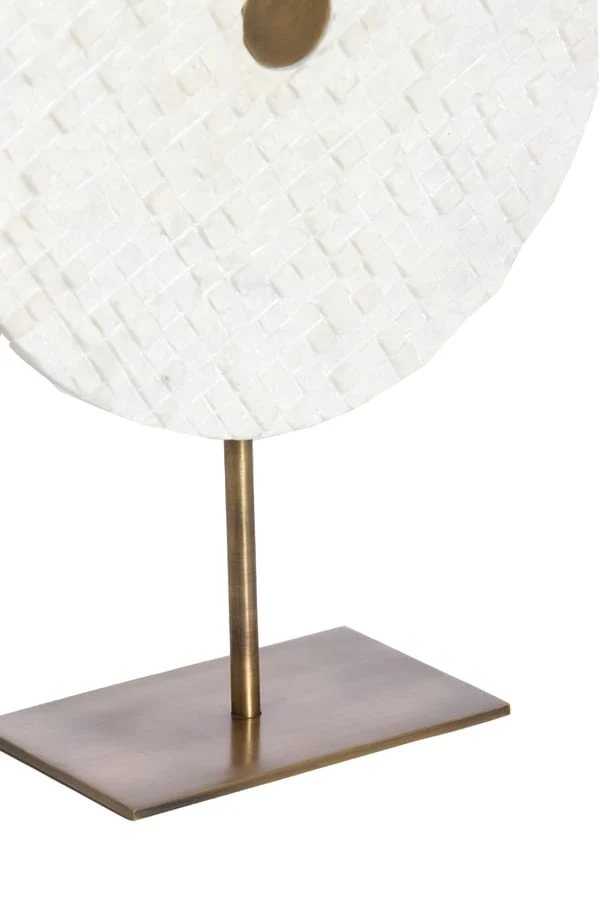 Ornament on base 35x12x50 cm YVO marble white+antique bronze