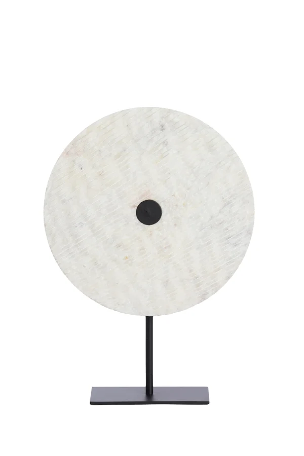 Ornament on base 35x12x50 cm YFKE marble white+matt black