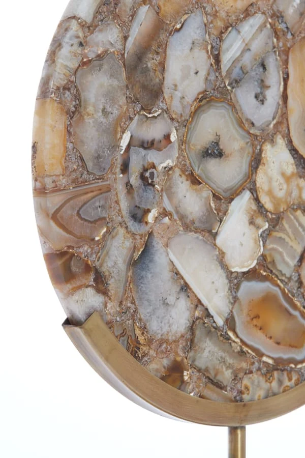Ornament on base 35x12x50 cm GOUYA yellow agate+antiq bronz