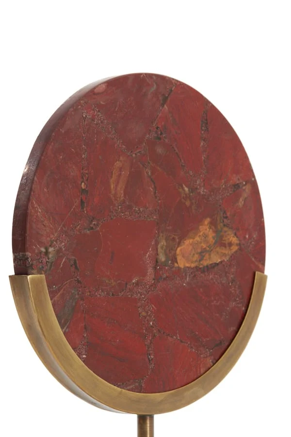 Ornament on base 35x12x50 cm GOUYA red agate+antique bronze