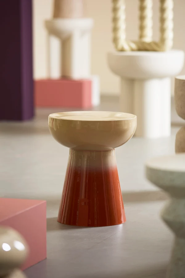 Side table 35x40,5 cm ROVINI cream+dark orange