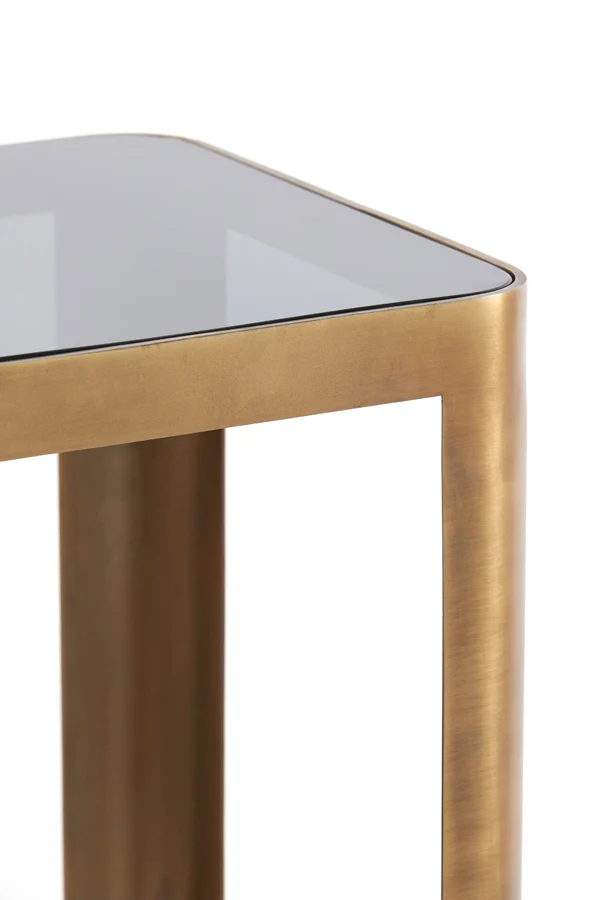 Pillar S/2 30x30x80+35x35x100 cm OXE ant bronze+smoked glass