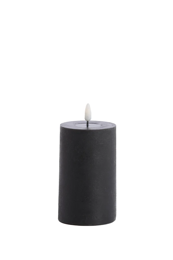 Pillar candle LED 7,5x12,5 cm LUMAIRE black