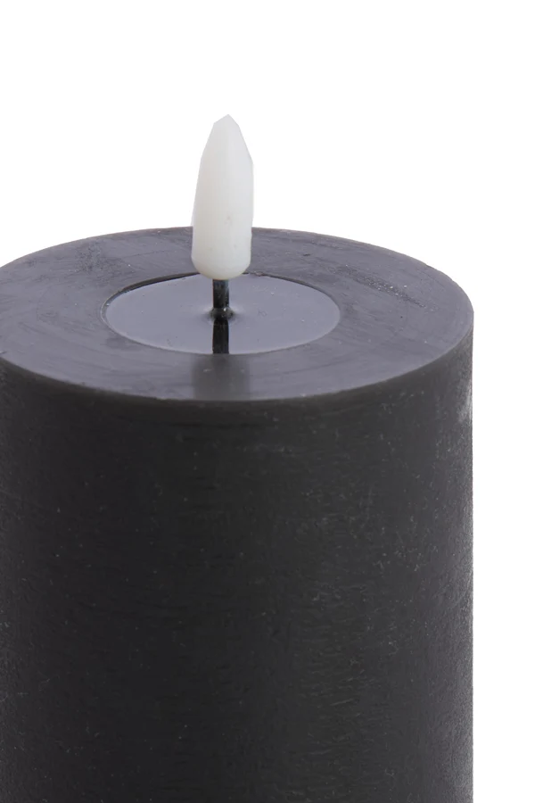 Pillar candle LED 7,5x12,5 cm LUMAIRE black