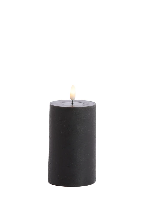 Pillar candle LED 7,5x12,5 cm LUMAIRE black