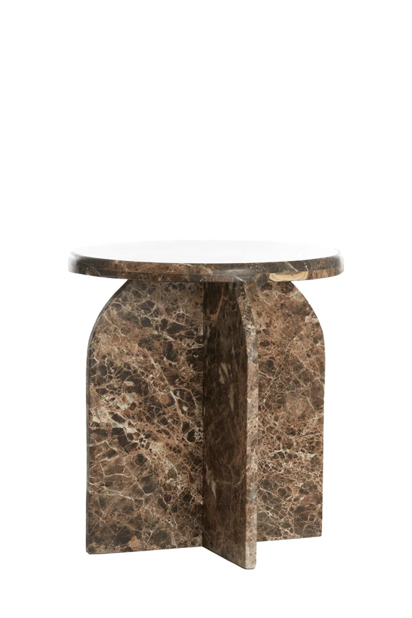 Side table 41x48 cm OTINIA marble dark brown
